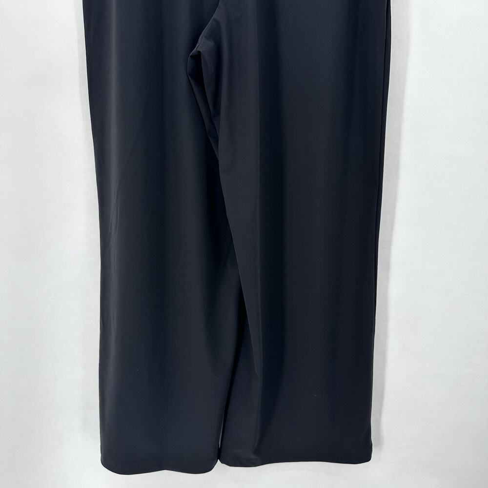 Athleta Pinnacle High Rise Trouser Womens 10 Black Wide Leg Knit Athleisure City - Picture 9 of 12